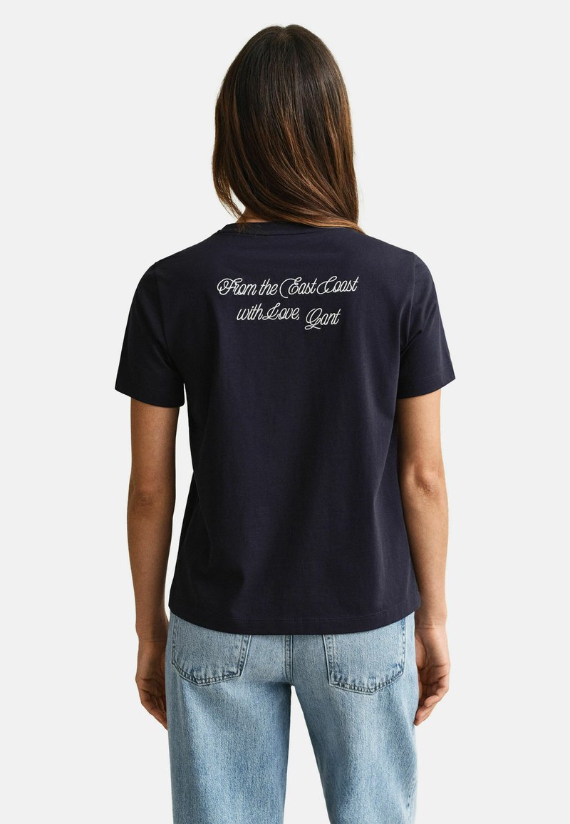 GANT GRAPHIC - Triko s potiskem - evening blue