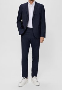 s.Oliver BLACK LABEL Kalhoty - mottled dark blue