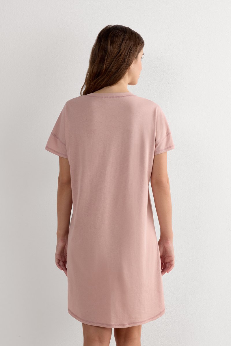 Normann Elegante camicia da notte da donna a maniche corte con