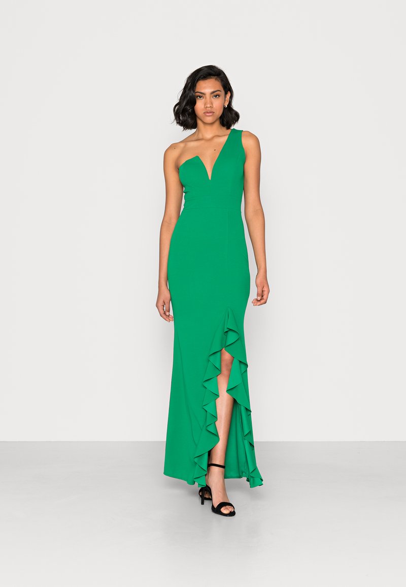 WAL G. SOYA ONE SHOULDER RUFFLE MAXI DRESS - Roupa de cerimónia - leaf green