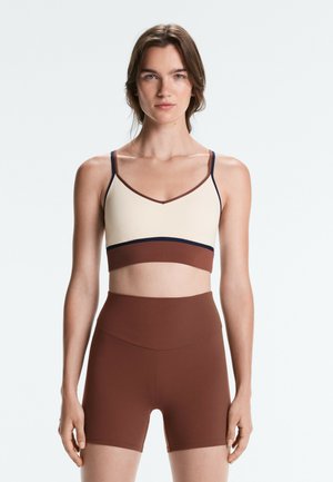 OYSHO, CONTRAST COLOUR BLOCK MEDIUM-SUPPORT COMFORTLUX SPORTS BRA - Bustier - pale ecru