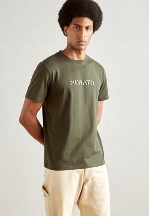 REGULAR FIT WITH LOGO - T-shirt print - olive