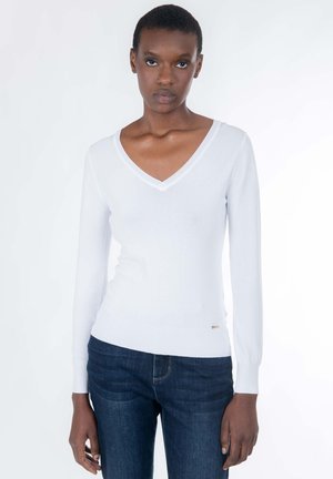 PULLOVER BASIC LINE V-NECK - Jersey de punto - white