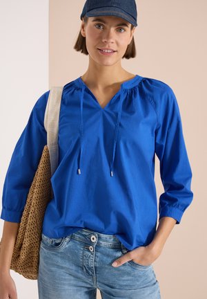Cecil, 3/4-ARM BLUSE MIT SPLIT NECK IN UNIFARBE - Bluse - surf blue