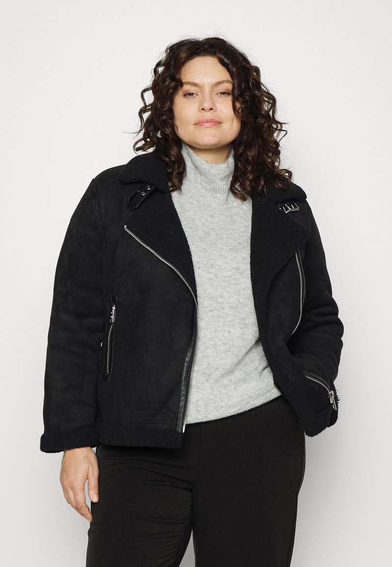 ONLY Carmakoma CARDIANA BONDED AVIATOR JACKET - Casaco de inverno - black