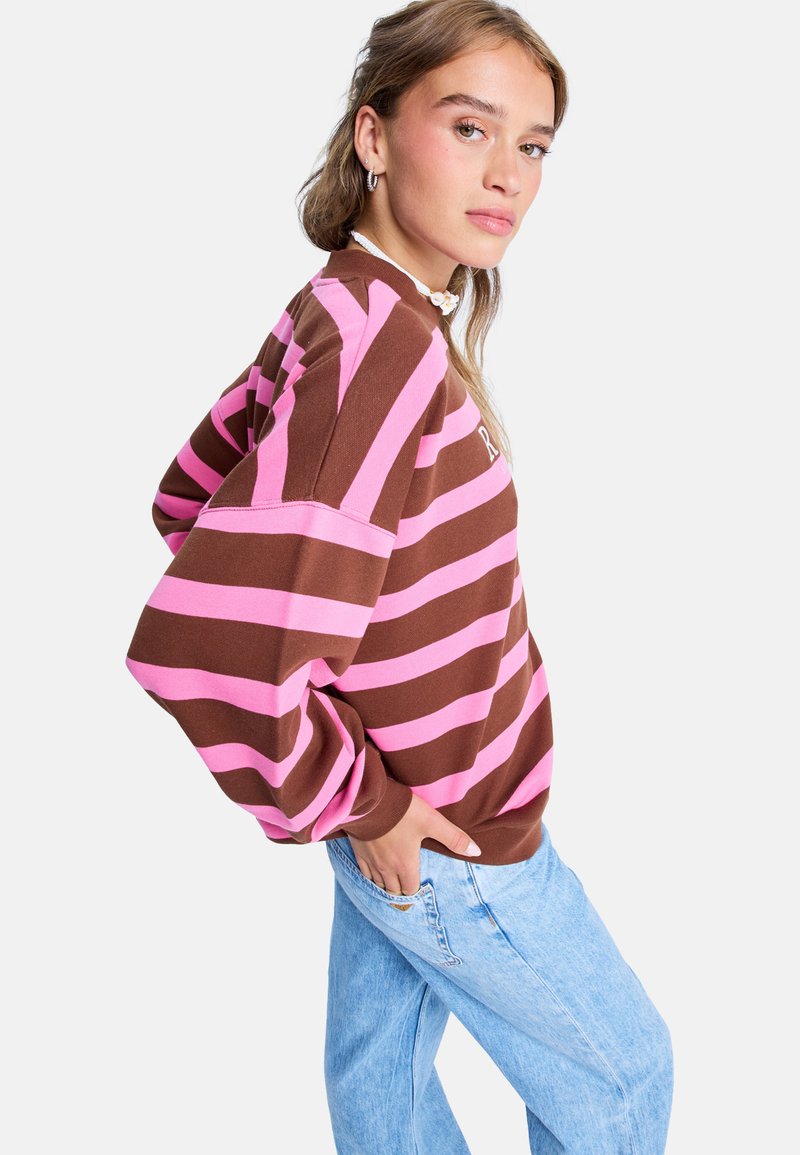 Roxy STRICTLY STRIPES OVERSIZED MIT STREIFEN Sweatshirt pink