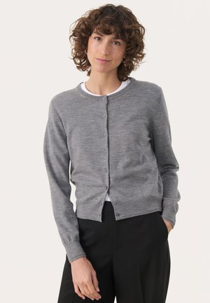 Cardigan - medium grey melange