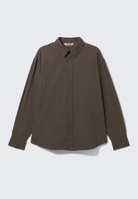 LOOSE CHECKED LONG SLEEVE SHIRT - Shirt - brown