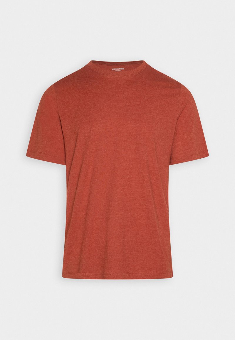 Jack & Jones MELANGE TEE NECK NOOS - Pamata T-krekls - cinnabar
