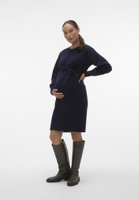 MAMALICIOUS UMSTANDS MLNEWANNE - Abito in maglia - navy blazer