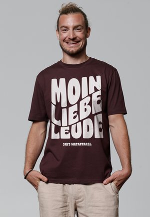 Print T-shirt - red brown