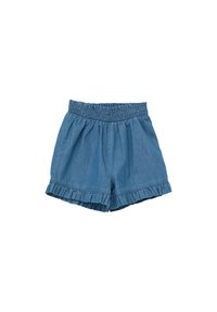 s.Oliver MIT RÜSCHENSAUM - Denim shorts - blau