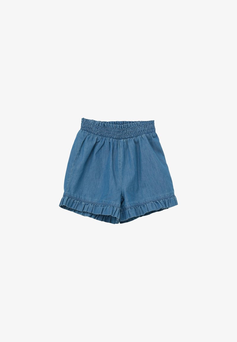 s.Oliver MIT RÜSCHENSAUM - Denim shorts - blau
