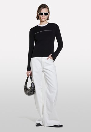 Sisley, SWEATER WITH ZIPPER - Strickpullover - black