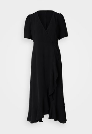 ONLY, METTE WRAP MIDI  - Freizeitkleid - black
