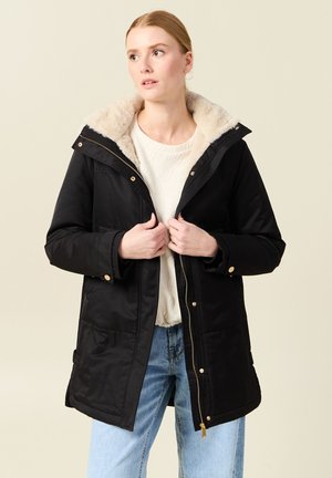 GERADER MIT KAPUZE - Wintermantel - noir