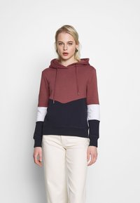 ONLY ONLPEAR BLOCKING HOOD - Sweatshirt com capuz - apple butter/white/night sky