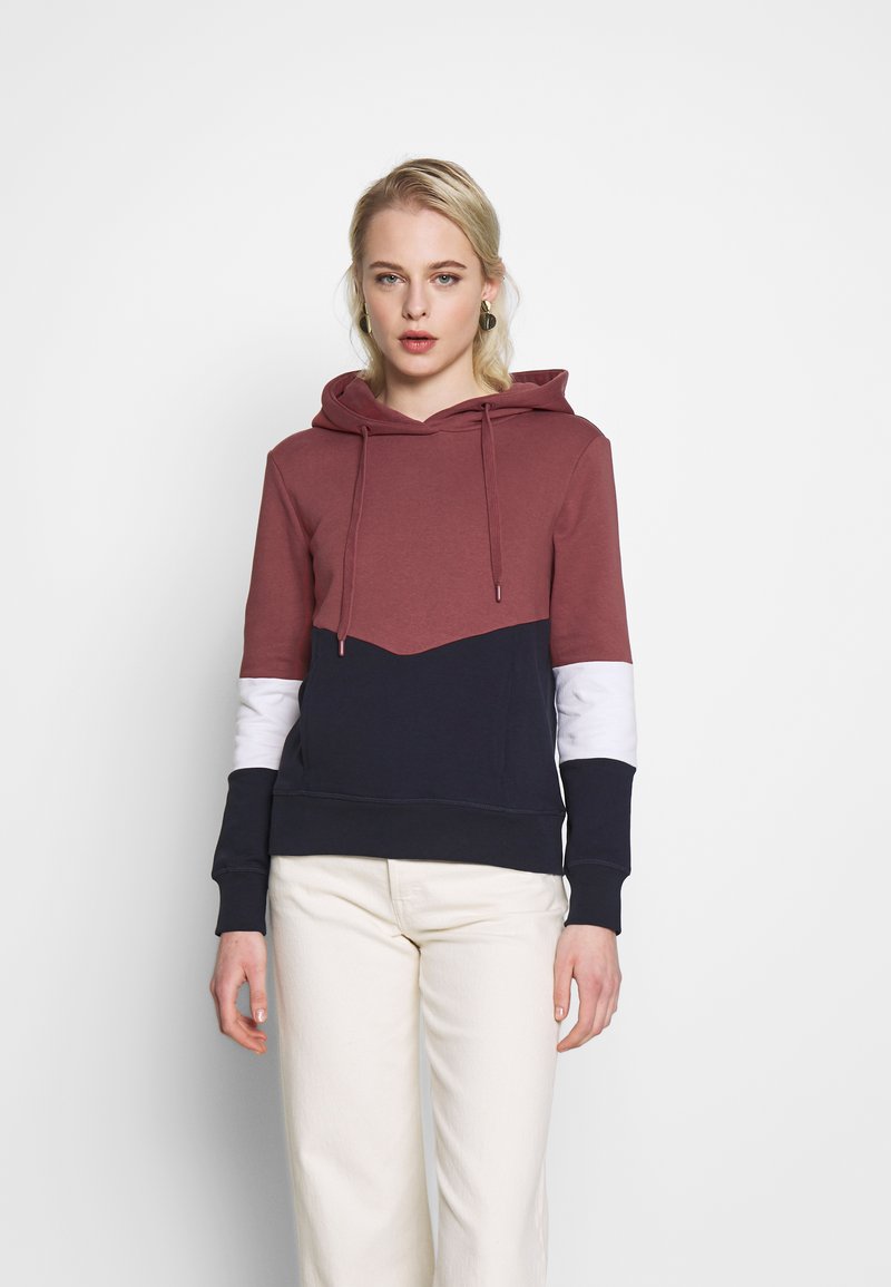 ONLY ONLPEAR BLOCKING HOOD - Sweatshirt com capuz - apple butter/white/night sky