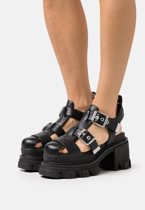 Buffalo RIOT TRAWL - High heeled sandals - black