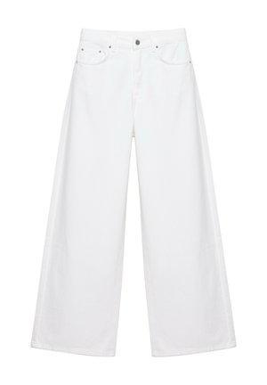 PULL&BEAR, MID-WAIST - BAGGY JEANS - Wide Leg - white