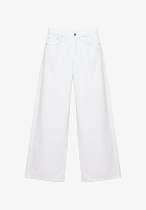 PULL&BEAR, MID-WAIST - BAGGY JEANS - Wide Leg - white