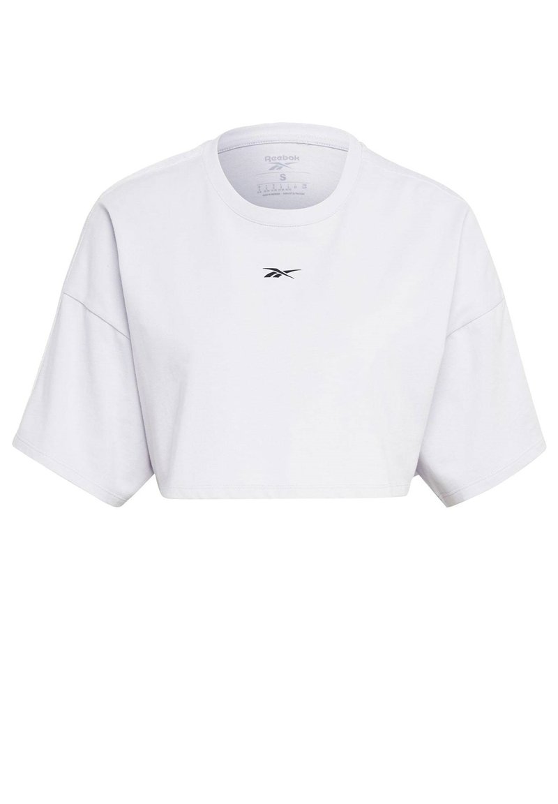 Reebok Vector Velour Short Sleeve Crop Top T Shirt Basic White Weiss Zalando De