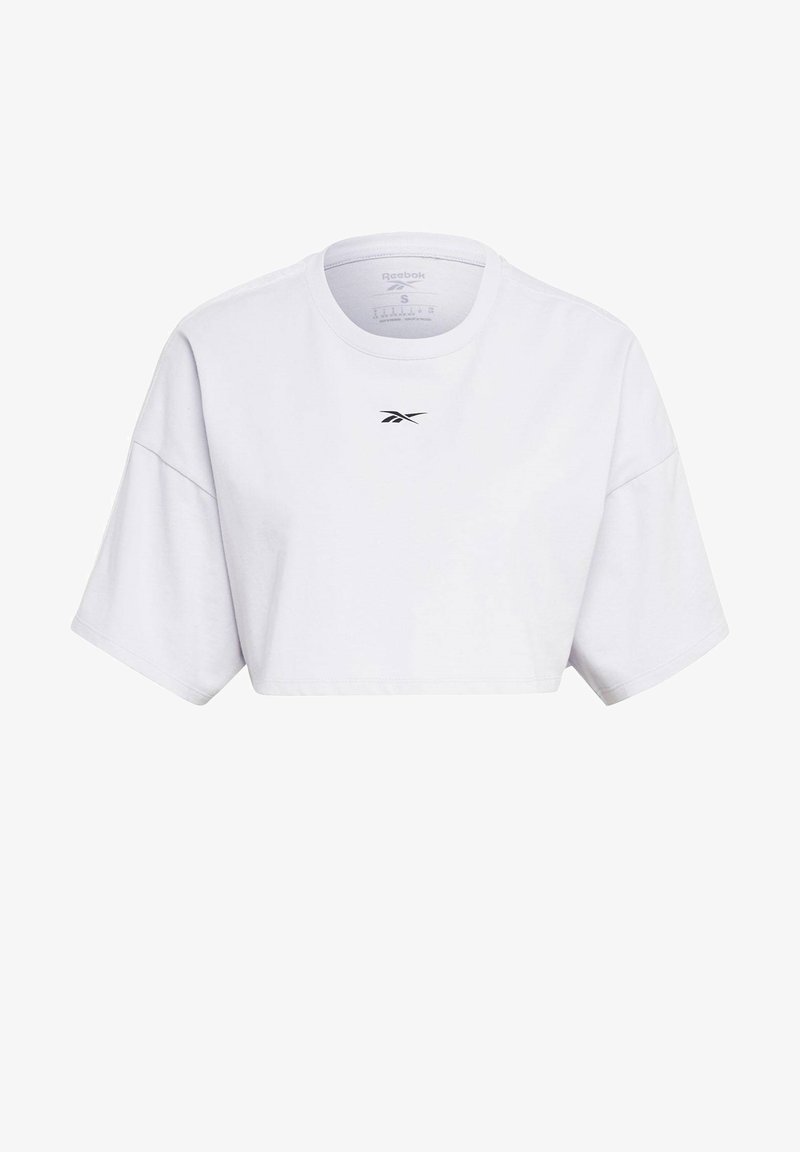 Reebok Vector Velour Short Sleeve Crop Top T Shirt Basic White Weiss Zalando De