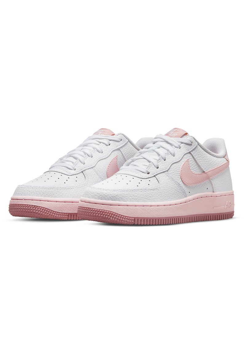 Nike Sportswear AIR FORCE - Sneakers - white/pink foam elemental pink med soft pink/pink -