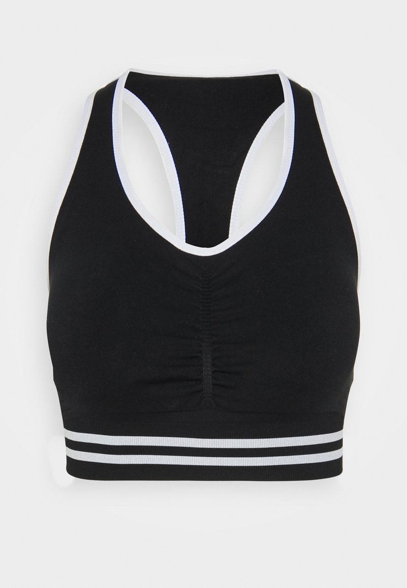 Smilodox SEAMLESS STRIPE SPORTS BRA  - Sutiã desportivo de suporte ligeiro - schwarz