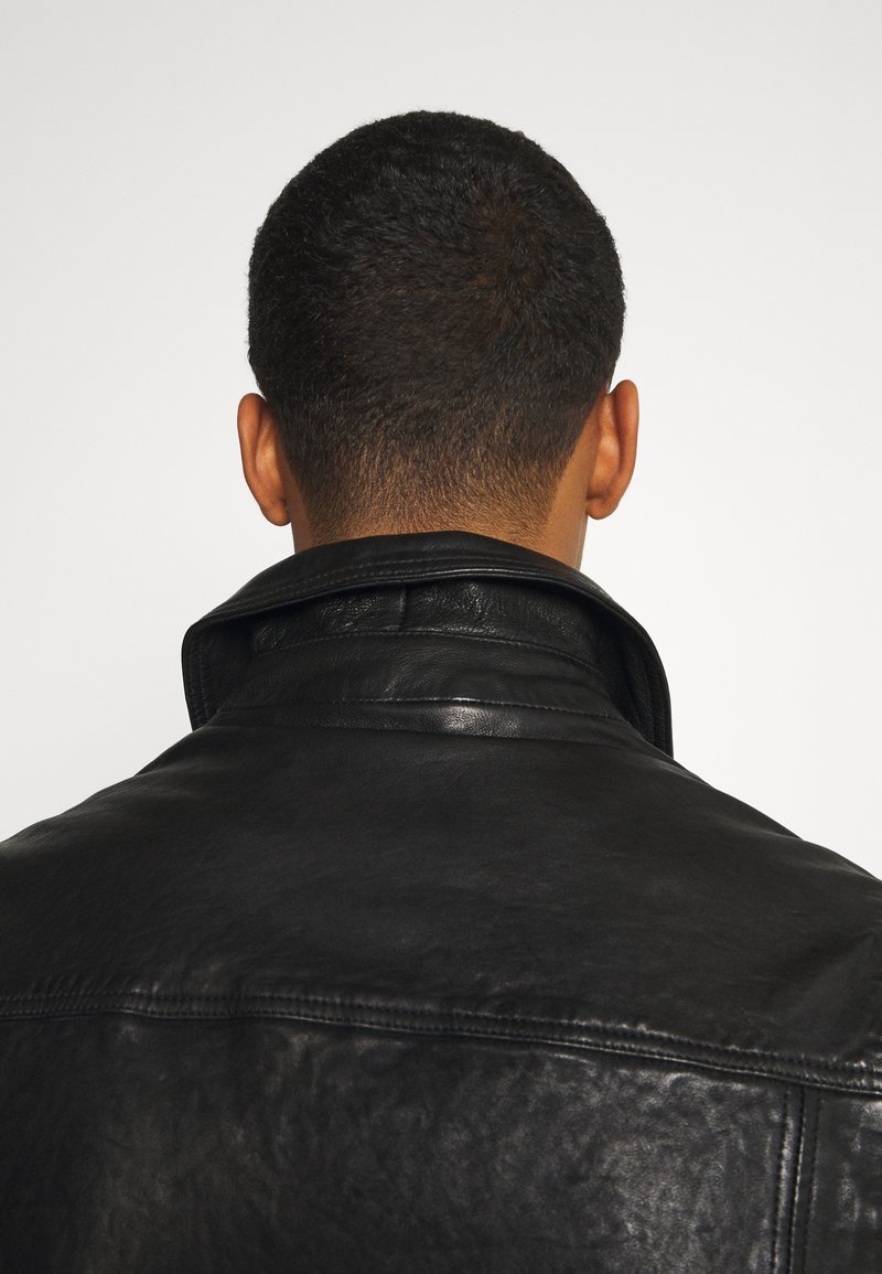 Allsaints Kaleb Jacket Leather Jacket Black Zalando Co Uk