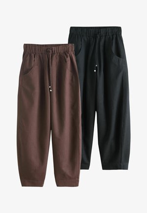 Next, 2 PACK - Nohavice - black chocolate brown