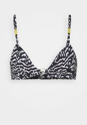 CORE SOLID FIXED TRIANGLE PRINT - Bikini top - black