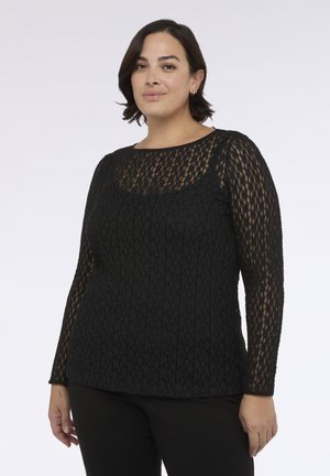 CON LAVORAZIONE TRAFORATA - Camicetta - nero