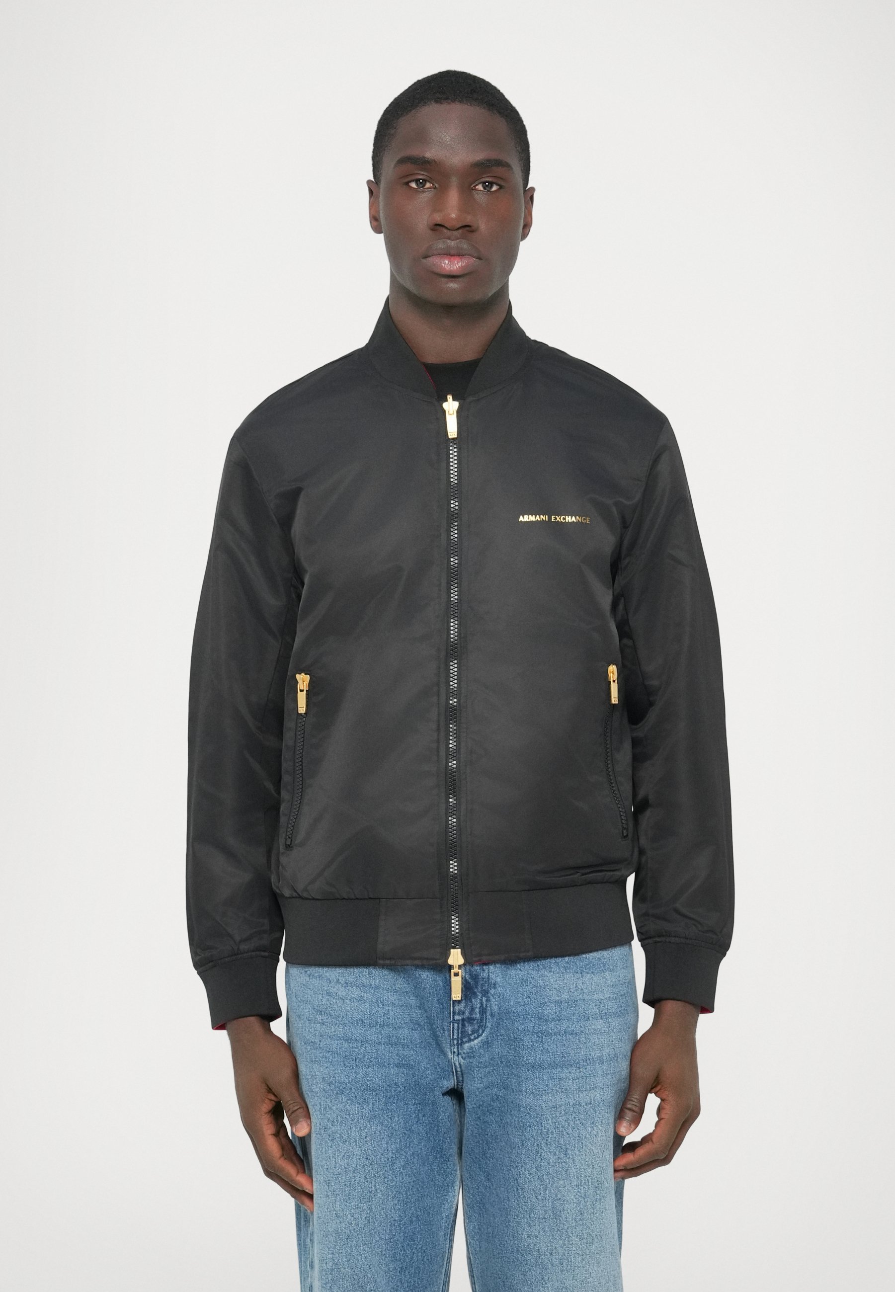 Armani Exchange UNISEX - Bomber Jacket - black/chinese red/black