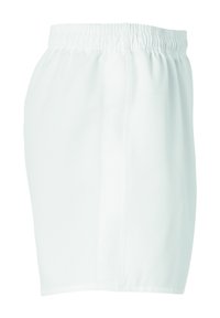 Witte shorts van gladde stof met een elastische tailleband, voorzien van een rechte snit en zonder zichtbare patronen of hardware.