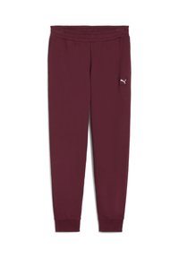 Bordeaux atletiske bukser med elastisk talje, ribbede manchetter og et lille hvidt logo på venstre lår. Lavet af blødt, strækbart materiale.