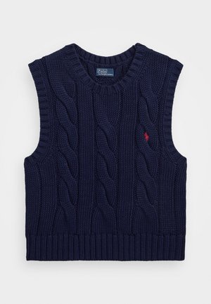 Polo Ralph Lauren CABLE KNIT COTTON CROPPED VEST - Džemperis - hunter navy