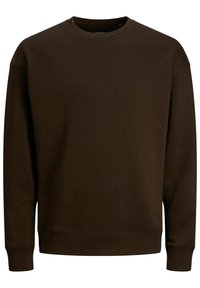 Brun crew-neck sweatshirt i mjukt tyg, med långa ärmar och ribbade muddar och nederkant. Enkelt design utan synliga mönster.