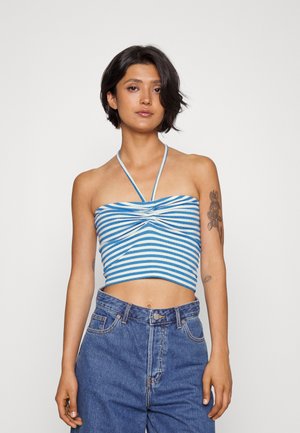 PCLAYA CROPPED TIE TUBE - Débardeur - bright white/ibiza blue