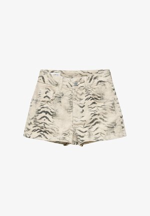 PULL&BEAR, LEOPARD PRINT - MINI SHORTS - Jeansshort - ochre