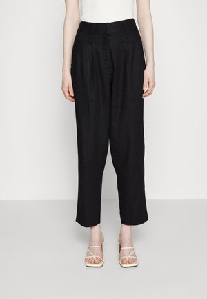 DKNY PLEATED TROUSER - Παντελόνι - black