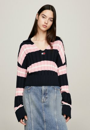 STRIPE - Maglione - dark night navy   multi