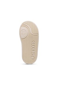 Sole della scarpa Falcotto di colore crema con un motivo a spina di pesce. Presenta un logo impresso e l'indicatore di taglia "20" sul lato.