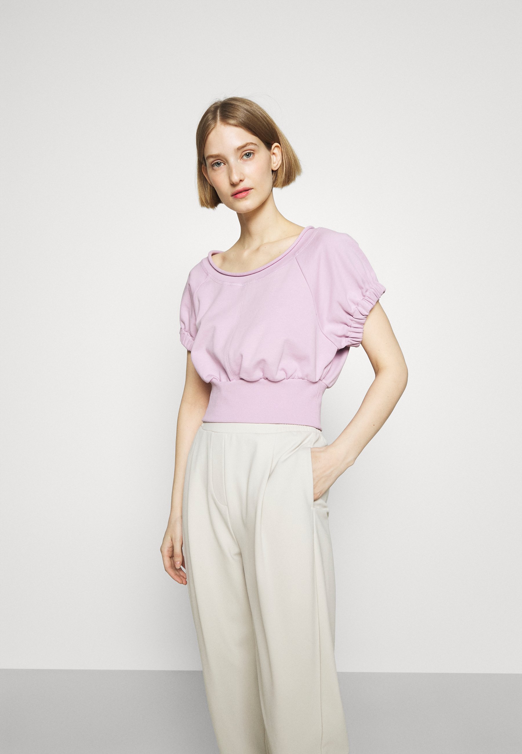 Women SHIRRED BALLERINA NECK FRENCH TERRY - Sweatshirt Women SHIRRED BALLERINA NECK FRENCH TERRY - Sweatshirt