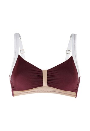 Lovable, SHINY COLOUR BLOCK - Bikini pezzo sopra - vinaccia bianco e bronzo