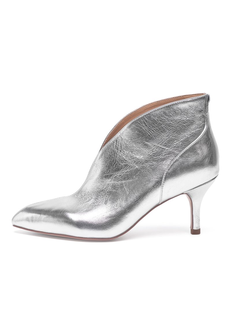 Woden VALENTINE LOW CUT - Boots à talons - silver/argenté - ZALANDO.FR