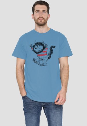 Cotton Soul, WHERE THE WILD THINGS ARE/LINE ART - T-Shirt print - light blue