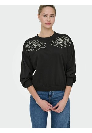 ONLBROOKE O-NECK DETAIL - Sweatshirt - black