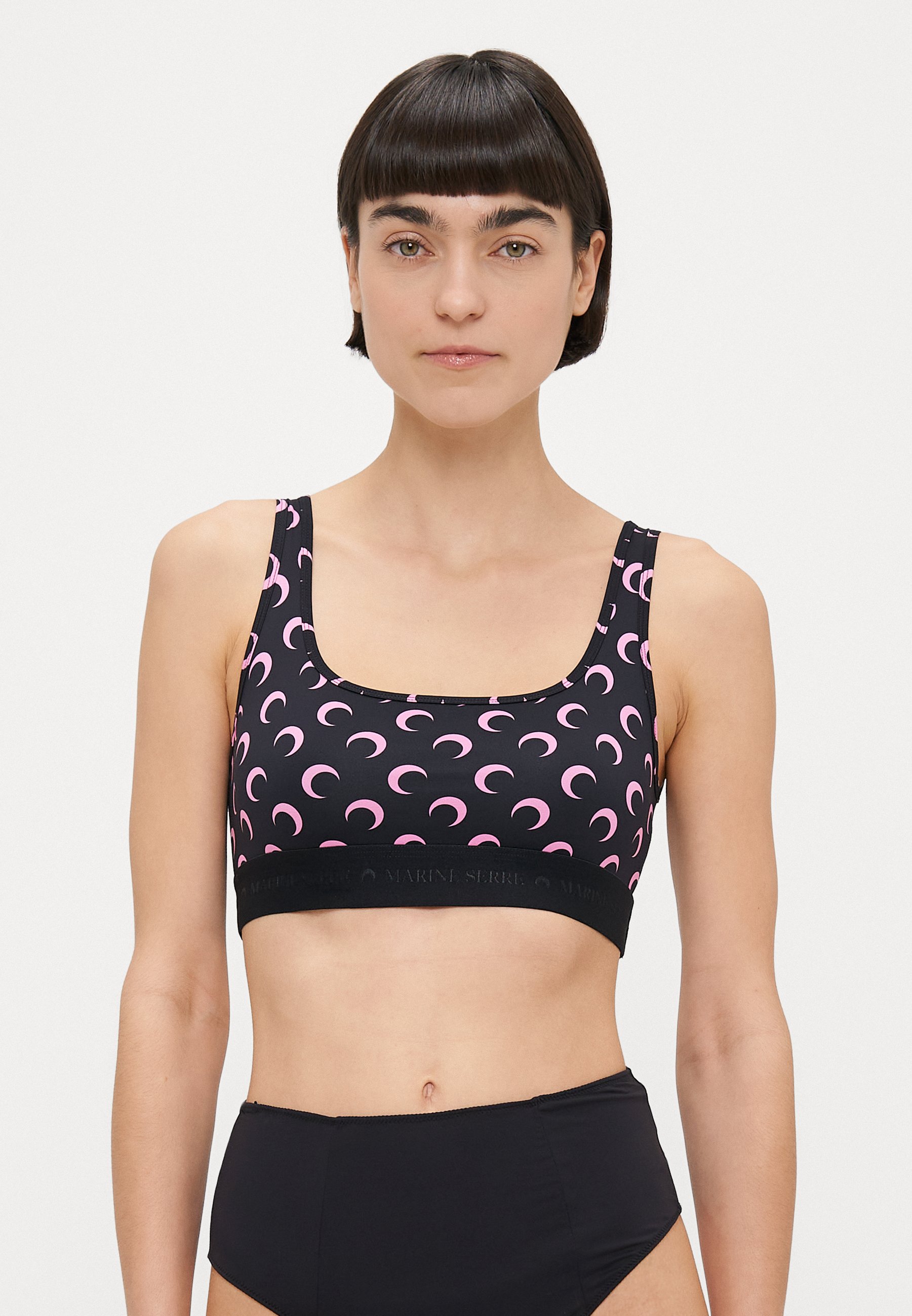 MARINE SERRE MOON PRINTED - Bustier - black/pink/black - Zalando