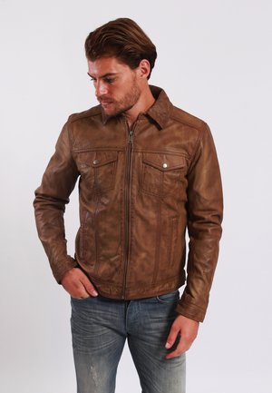 Lederjacke - vintage cognac